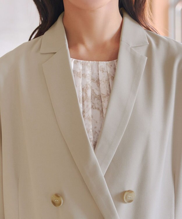 Tiaclasse L リラクシーダブルジャケット ベージュ