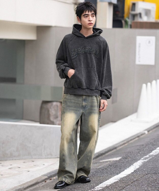 WEGO ショートグラフィックプルパーカー ブラックその他