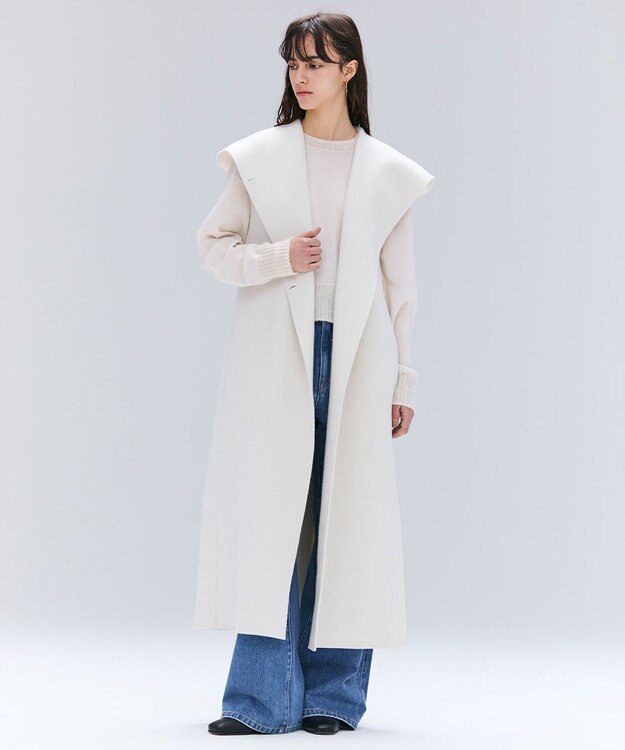 BEIGE， 【洗える】LA MONNAIE / モヘアMIXクルーネックニット Bone