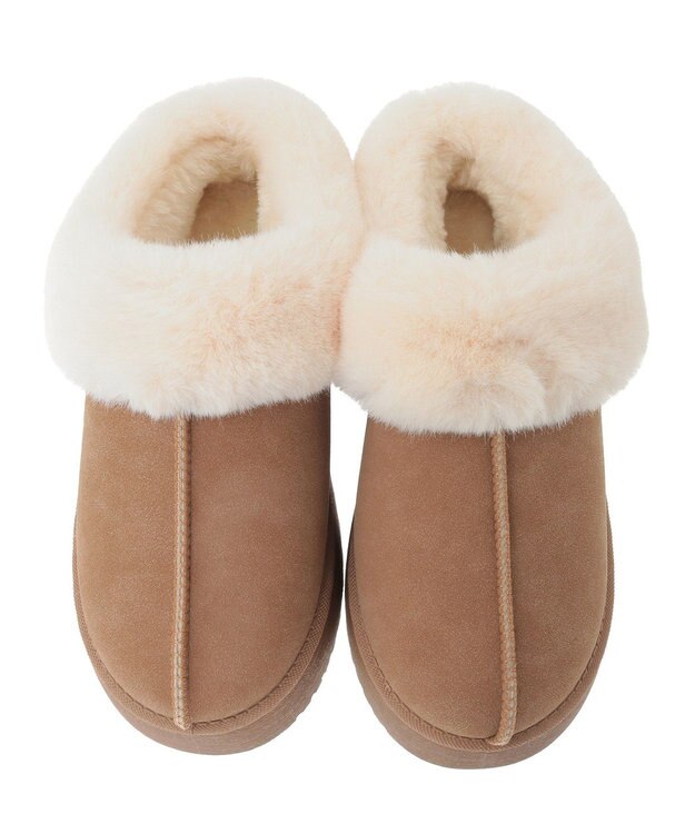 Green Parks ・ｍｉｎｉａ　フェイクムートンスリッポン Camel