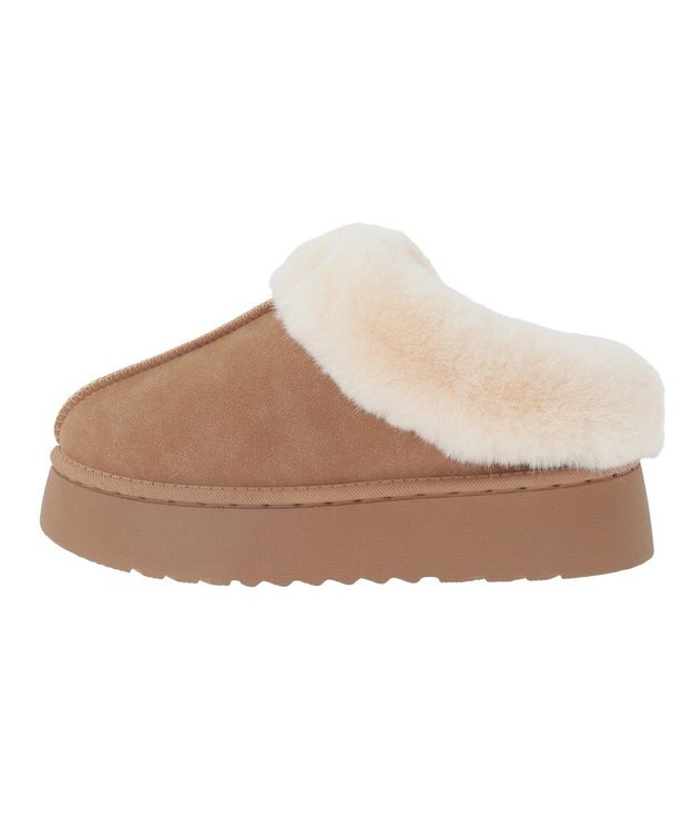 Green Parks ・ｍｉｎｉａ　フェイクムートンスリッポン Camel