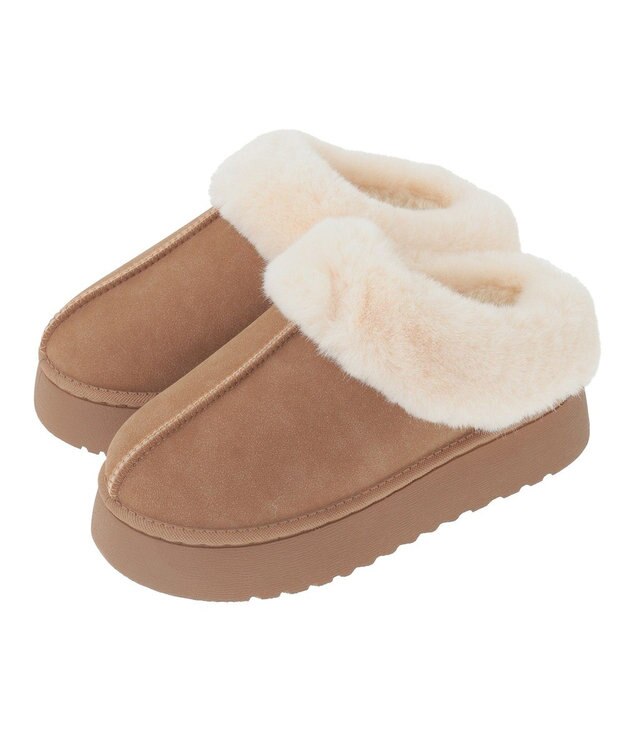 Green Parks ・ｍｉｎｉａ　フェイクムートンスリッポン Camel