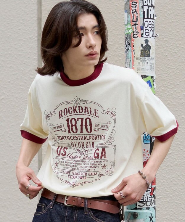 WEGO 【ユニセックス着用ITEM】グラフィックネップT（SS） ホワイトアイボリー