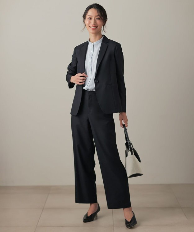 J.PRESS LADIES L OXIJEWEL ストレッチ テーラード ジャケット ネイビー系