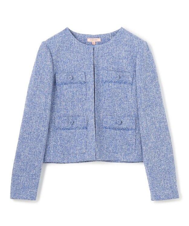 TOCCA 【洗える】MIST TWEED ジャケット ブルー系5