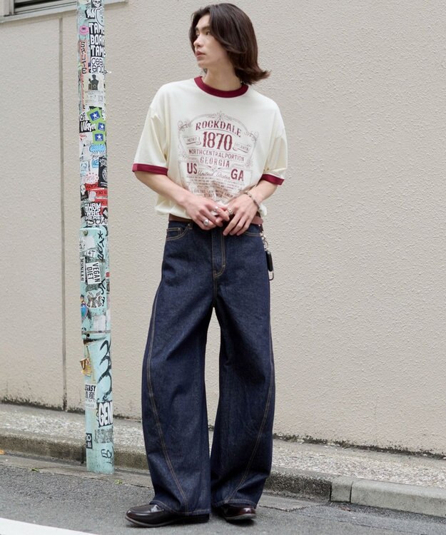 WEGO 【ユニセックス着用ITEM】グラフィックネップT（SS） ホワイトアイボリー