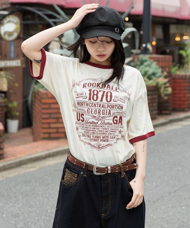 WEGO 【ユニセックス着用ITEM】グラフィックネップT（SS） ホワイトアイボリー