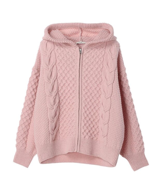 earth music&ecology ケーブルニットパーカー Pink