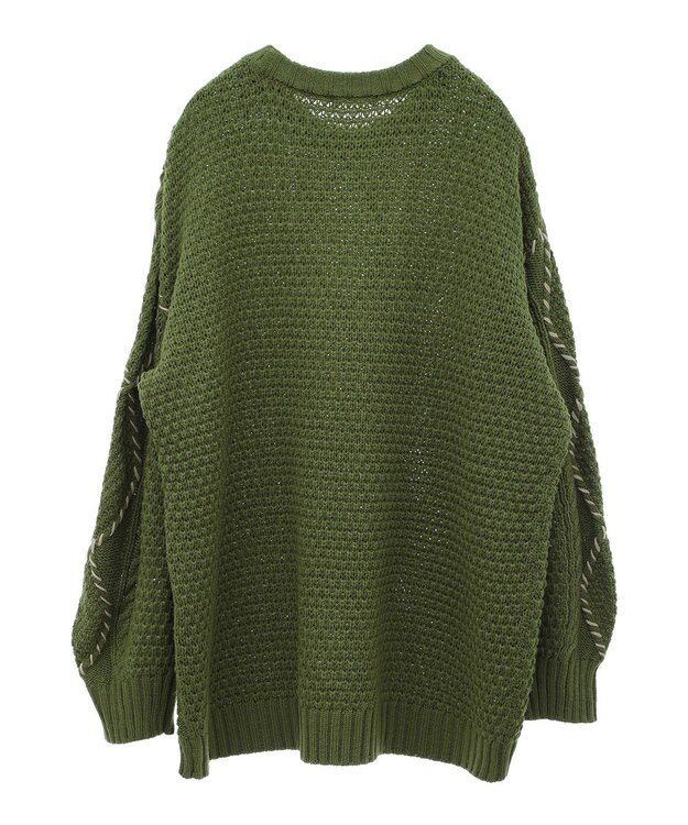 CRAFT STANDARD BOUTIQUE ハンドステッチケーブルニットチュニック Green