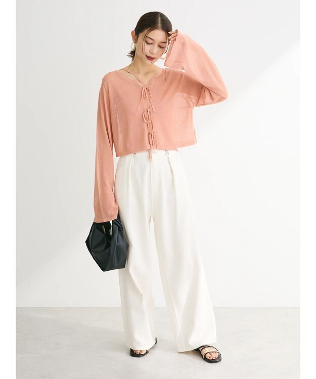 Green Parks ・swing by SET2点ニットカーデ&ニットキャミ Orange