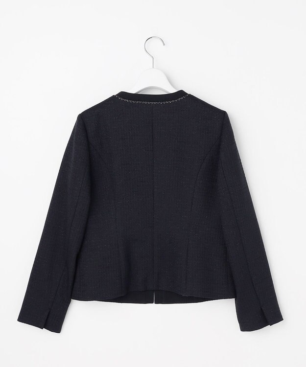 ANY SIS リップルボーダーストレッチ ジャケット ネイビー