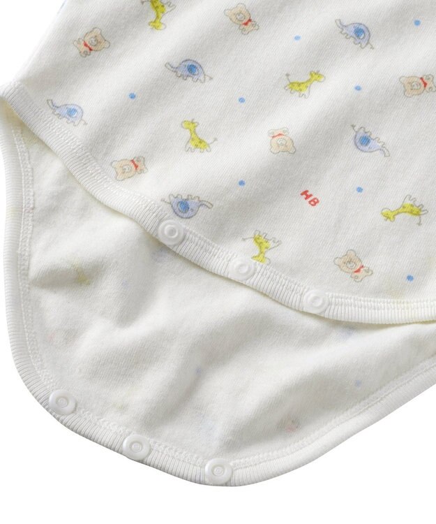 MIKI HOUSE HOT BISCUITS 【70-80cm】 半袖ボディシャツ(かぶり仕様) マルチカラー