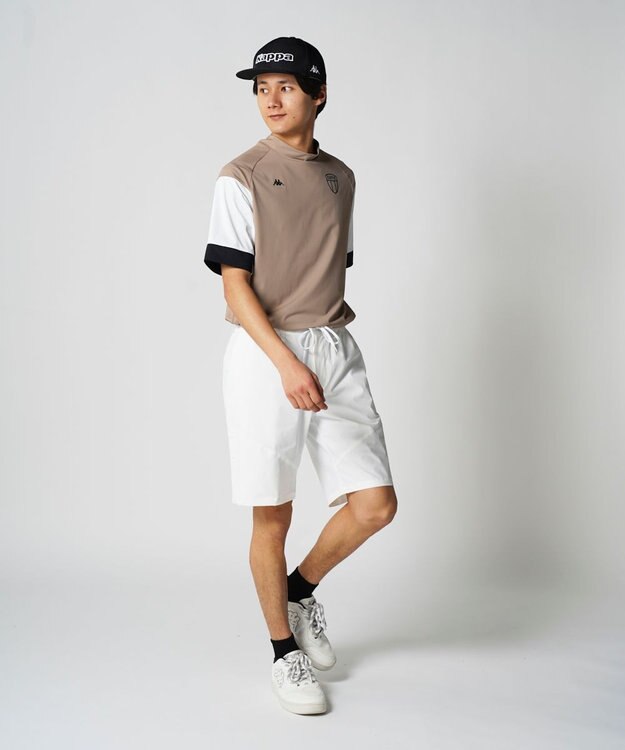 FILA GOLF／marie claire 【Kappa】半袖モックネックシャツ モカ