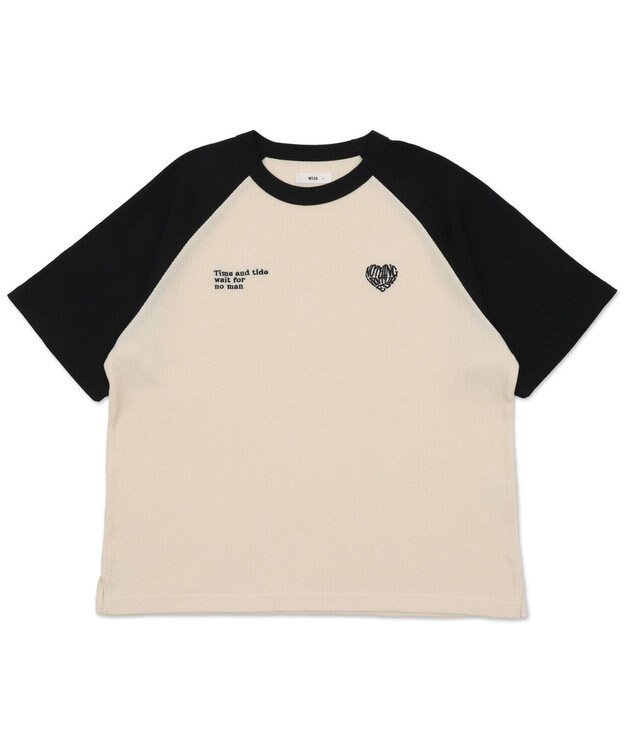 WEGO 【ユニセックス着用ITEM/MLサイズ展開】ワッフルラグランT（SS） オフホワイト