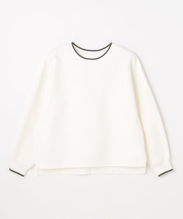 ANY L 【2SET】バイカラーニット×スエードスカートセット エクリュ×カーキ