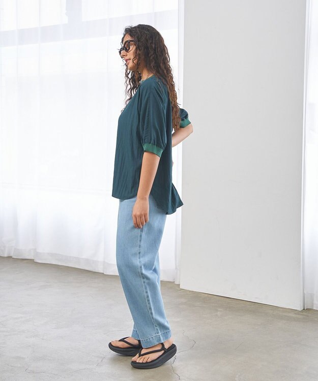 J.PRESS YORK STREET 【WOMEN】ソフトワイドデニム パンツ ダルブルー系