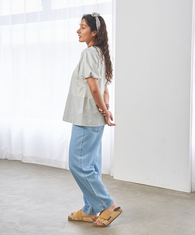 J.PRESS YORK STREET 【WOMEN】ソフトワイドデニム パンツ ダルブルー系