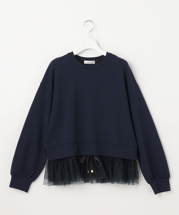 Feroux チュールコンビダンボール プルオーバー ネイビー系