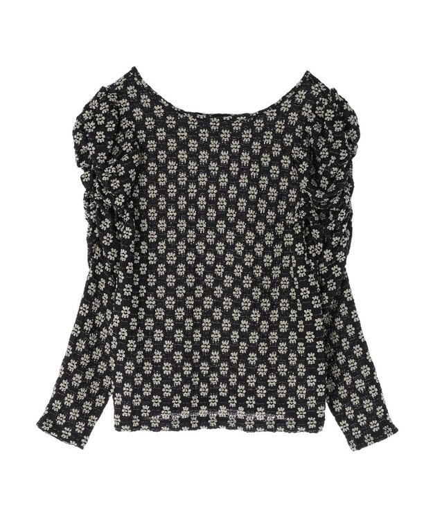 Green Parks ・Ｐｅｔｉｔ　Ｆｌｅｕｒ　フラワーレースプルオーバー White×Black