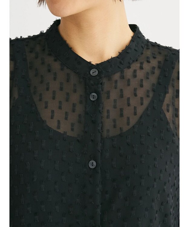 Green Parks アシメティアードブラウス Black