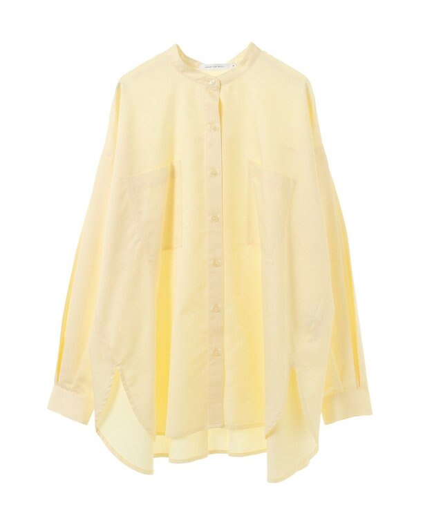 AMERICAN HOLIC イージーケアバンドカラーＷポケットロングシャツ Light Yellow