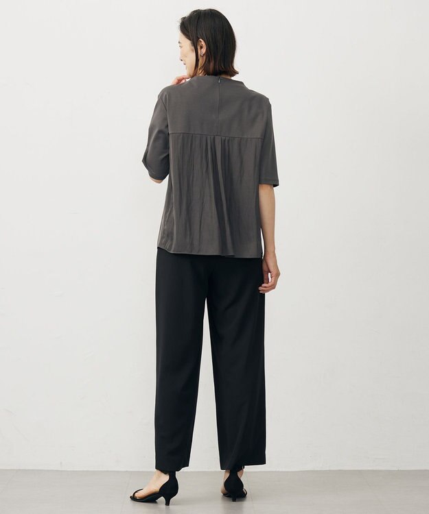 J.PRESS LADIES 【洗える・抗菌防臭・接触冷感・吸水速乾】ドライポンチ フレア カットソー スレート系