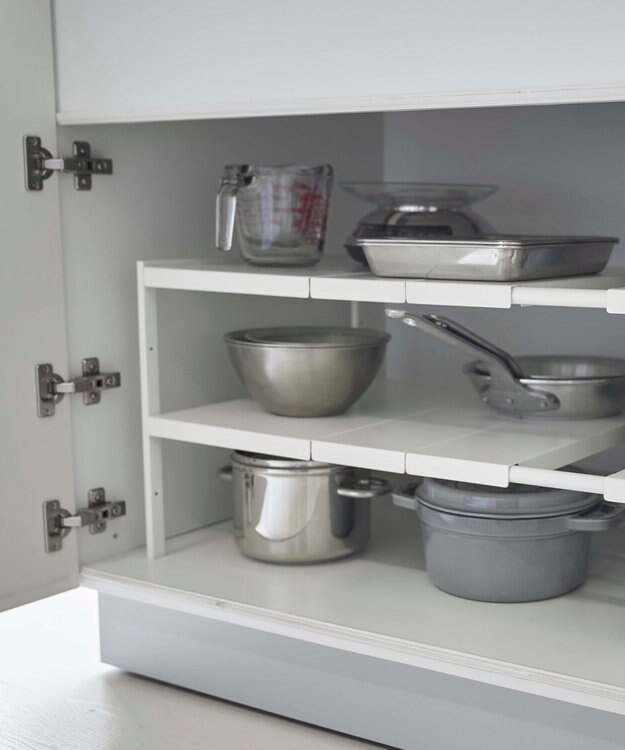 tower 伸縮シンク下ラック 2段 タワー D30 ホワイト ホワイト