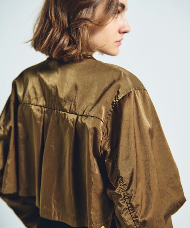 GRACE CONTINENTAL クロップドミリタリージャケット カーキ