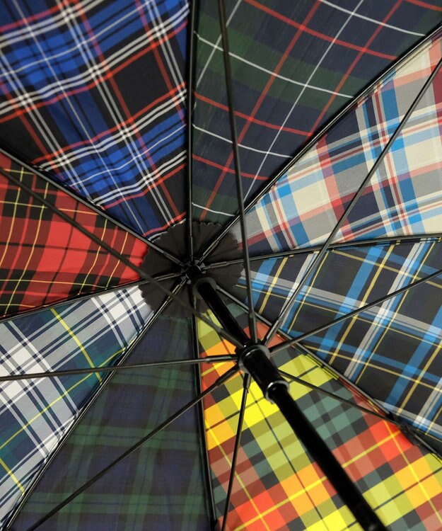+RING 【2重張り】プラスリング  UNISEX 雨傘（長）60cm CHK T1226 マルチカラー