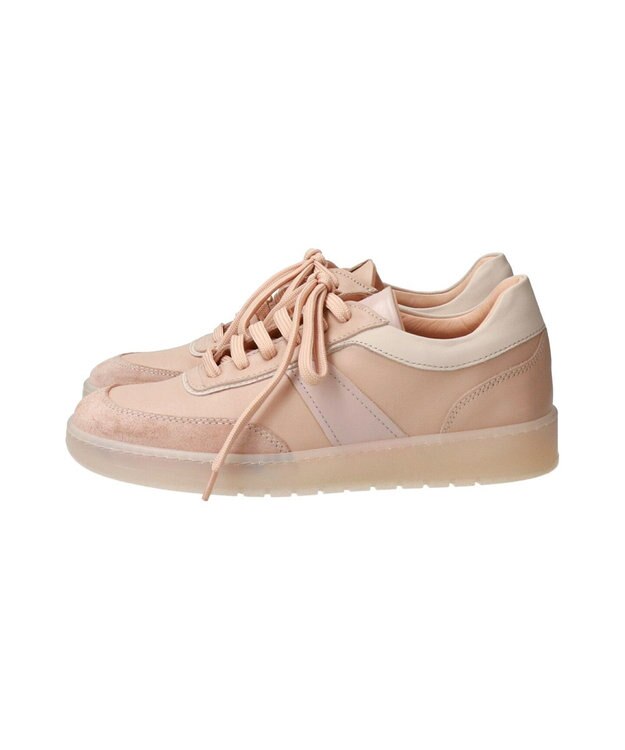 INTER-CHAUSSURES 【QUSHELI】ベーシックレザースニーカー ライトベージュコンビ