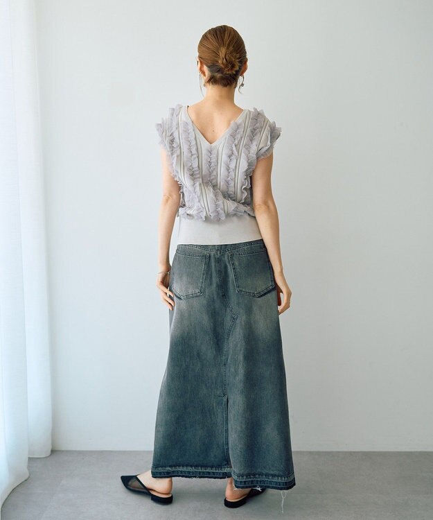 YECCA VECCA ロングデニムスカート Gray