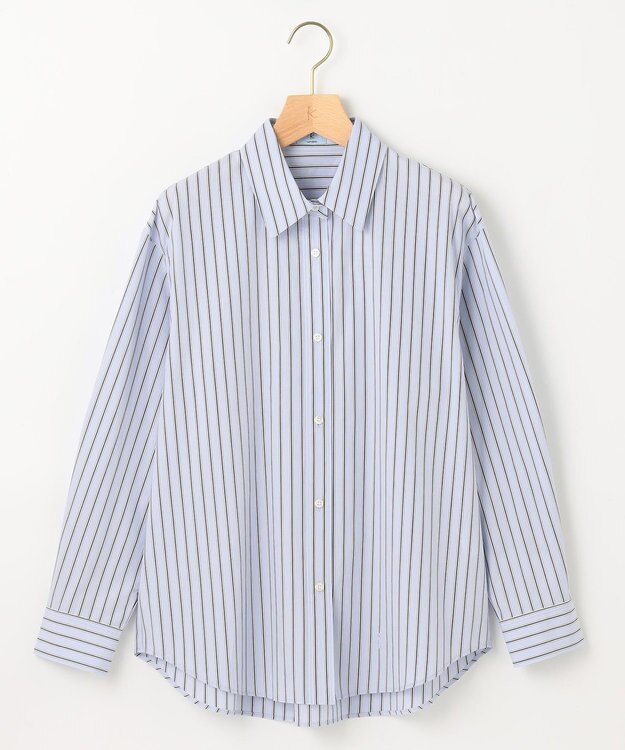 組曲 コットンシャーティング ベーシックシャツ サックスブルー系1