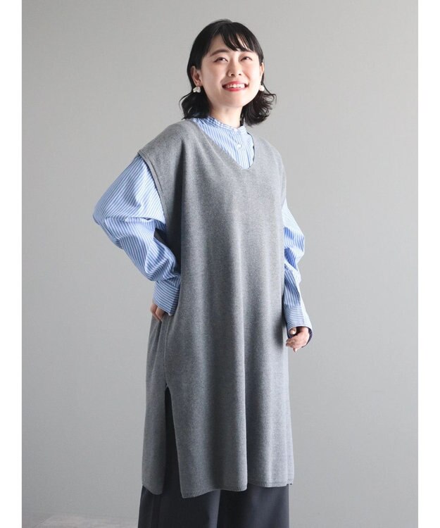 CRAFT STANDARD BOUTIQUE ジレニットワンピース Gray Mixture