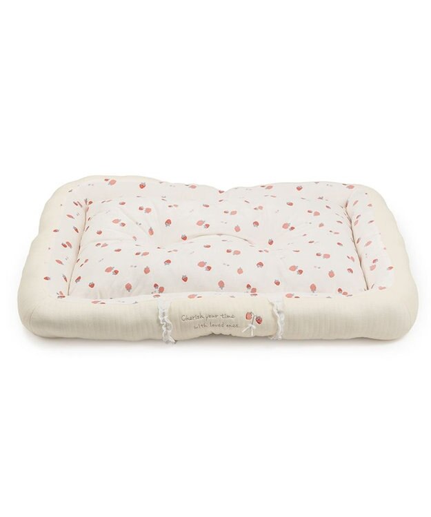 PET PARADISE ペットパラダイス カドラー 《花苺柄》　Ｌ ホワイト×レッド