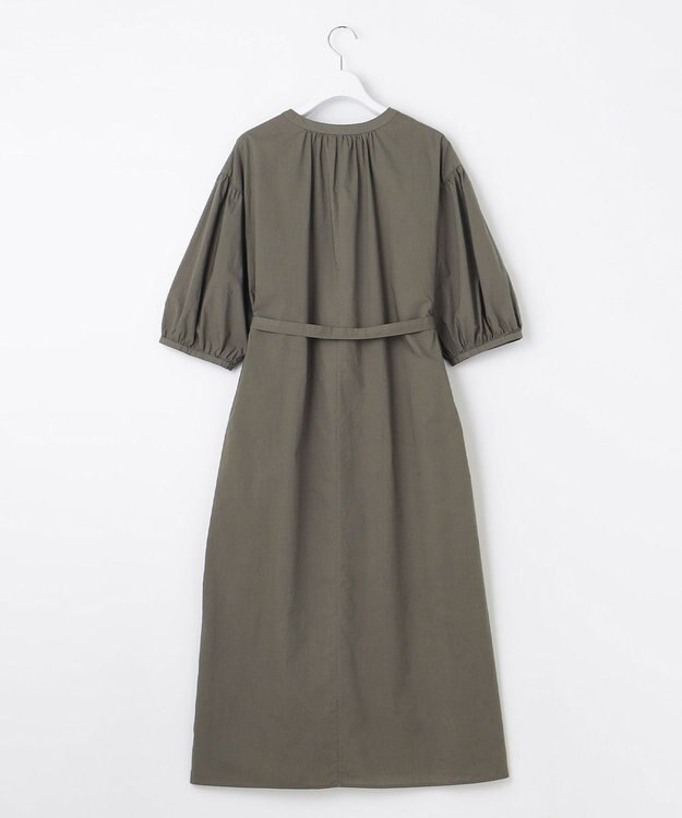 自由区 【洗える・XSサイズあり】タイプライターピースダイ ワンピース カーキ系