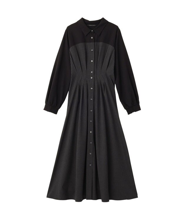 YECCA VECCA ベアドッキングワンピース Stripe