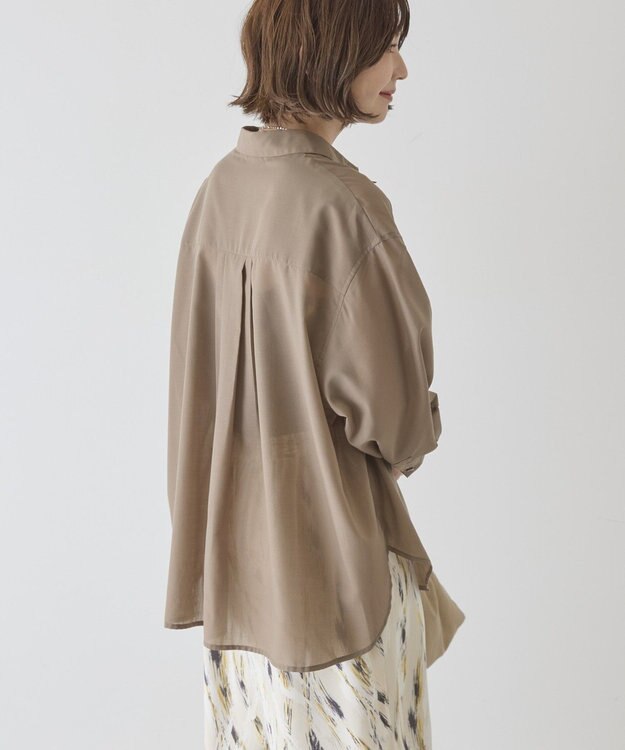 AMERICAN HOLIC 【イージーケア】シアーラウンドシャツ Mocha