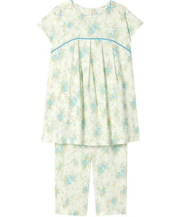 Wing パジャマ 3分袖 半袖 8分丈 綿100%(本体) 楊柳素材 夏 レディース EP8078 ウイング／ワコール クリーム