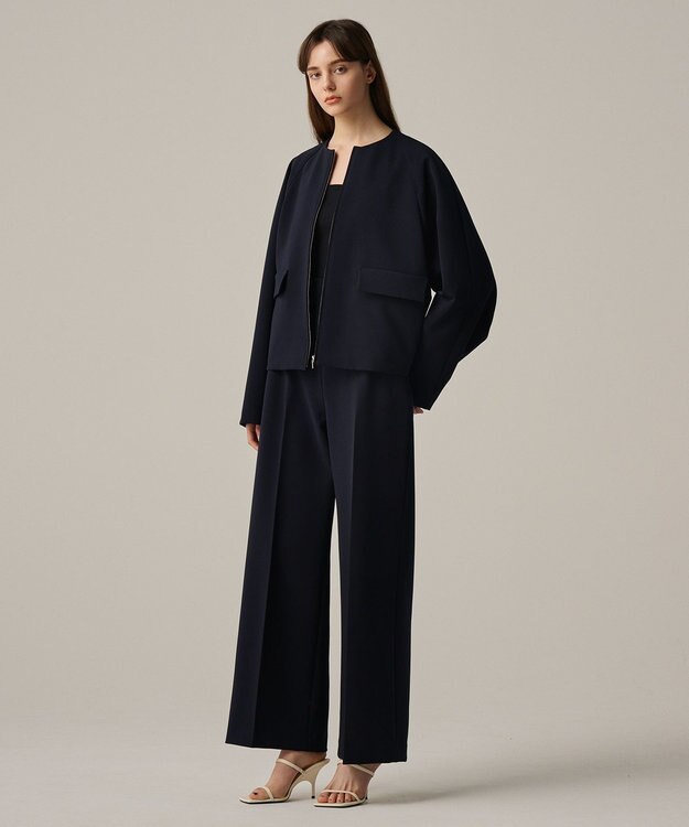 uncrave 【撥水・洗濯機洗い可】プルーフ ダブルクロス ワイド パンツ（uncrave WHITE） ネイビーB