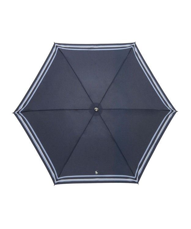 MOONBAT 【日本製】POLO RALPH LAUREN （ポロ ラルフローレン）折りたたみ傘 ボーダー ネイビーブルー