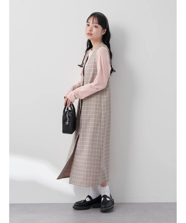 earth music&ecology フロントジップジャンスカ Glen Check