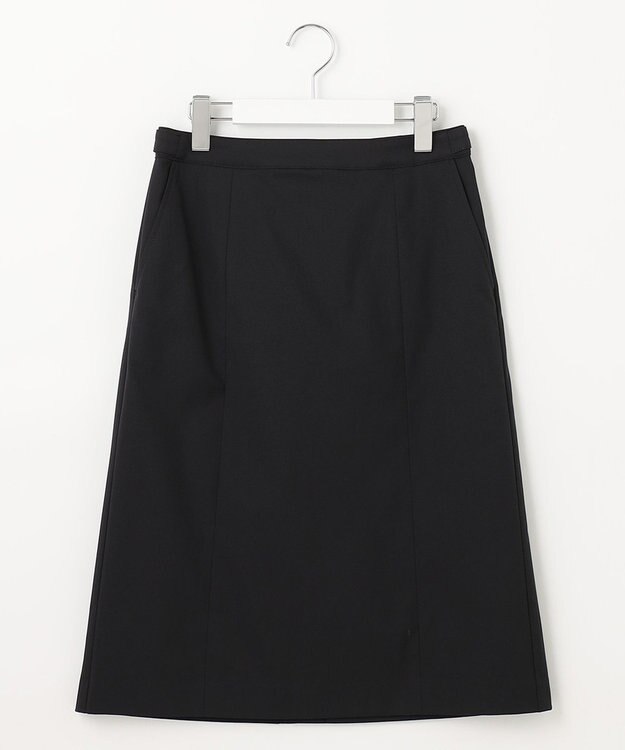 J.PRESS LADIES 【セットアップ対応・洗える・撥水・防汚】コットンFITTYシャーク スカート ブラック系