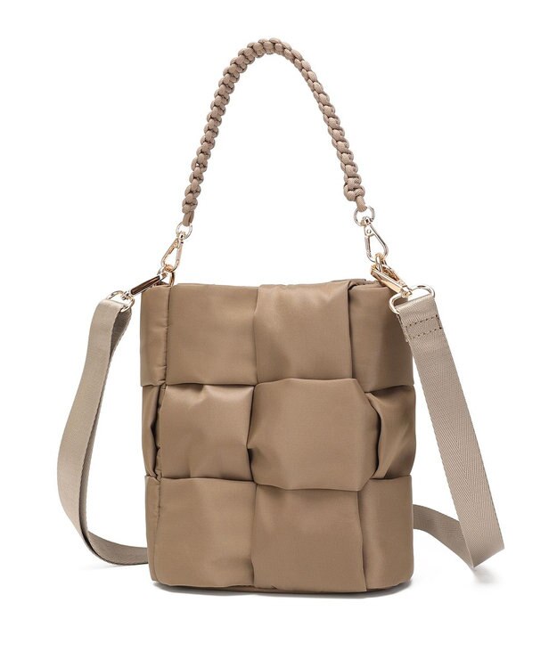 style code 【軽量・ペットボトル収納可能】パデット　縦型ショルダー　２WAY 　高密度ナイロン グレージュ