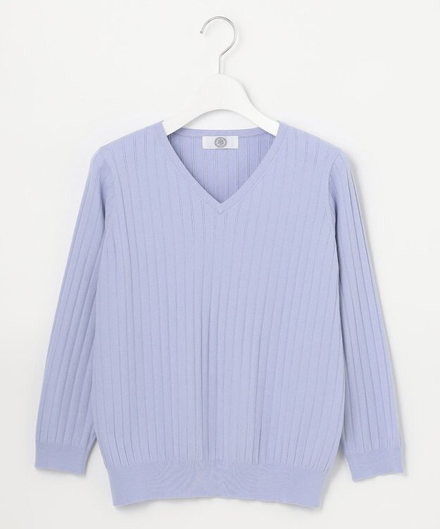 J.PRESS LADIES 【洗える】PRINCESS Vネック ニット サックスブルー系
