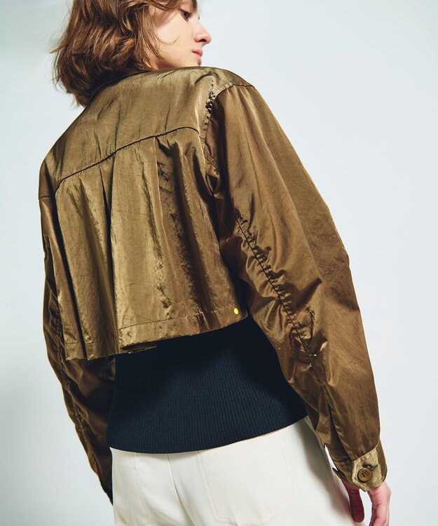 GRACE CONTINENTAL クロップドミリタリージャケット カーキ