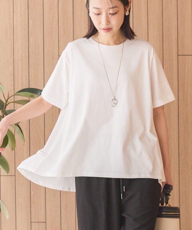 AMERICAN HOLIC 接触冷感バックフレア半袖プルオーバー Off White