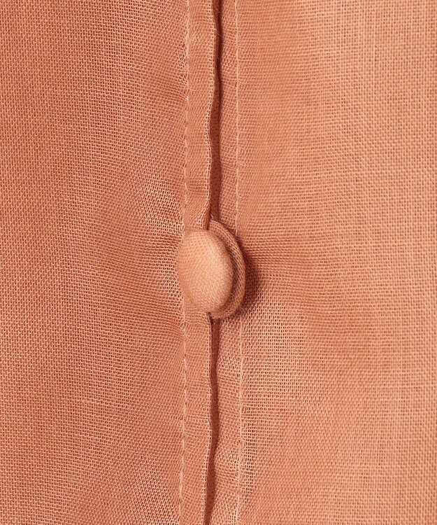 23区 【洗える】ソフトシアーフィルム ギャザー ブラウス ライトオレンジ系