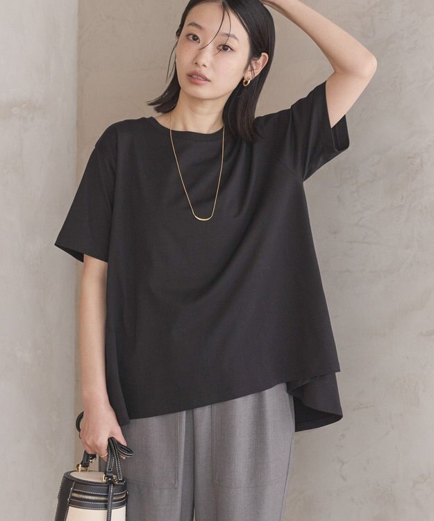 AMERICAN HOLIC 接触冷感バックフレア半袖プルオーバー Black