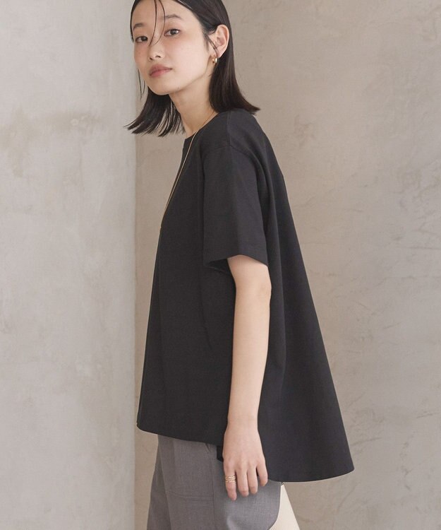 AMERICAN HOLIC 接触冷感バックフレア半袖プルオーバー Black