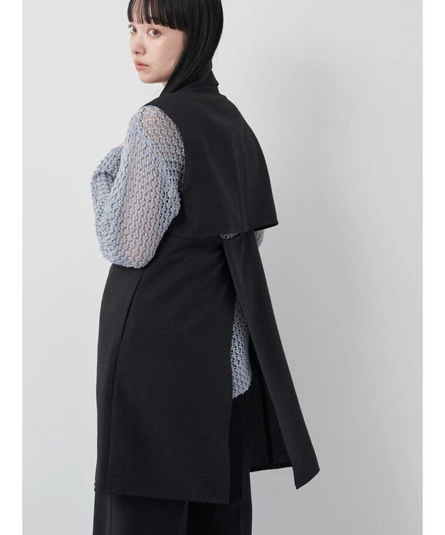 earth music&ecology バックデザインジレ Black